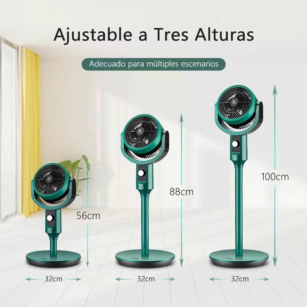 Foto 5 pulgar | Ventilador de Pie 3 Aspas 3 Velocidades Altura Ajustable