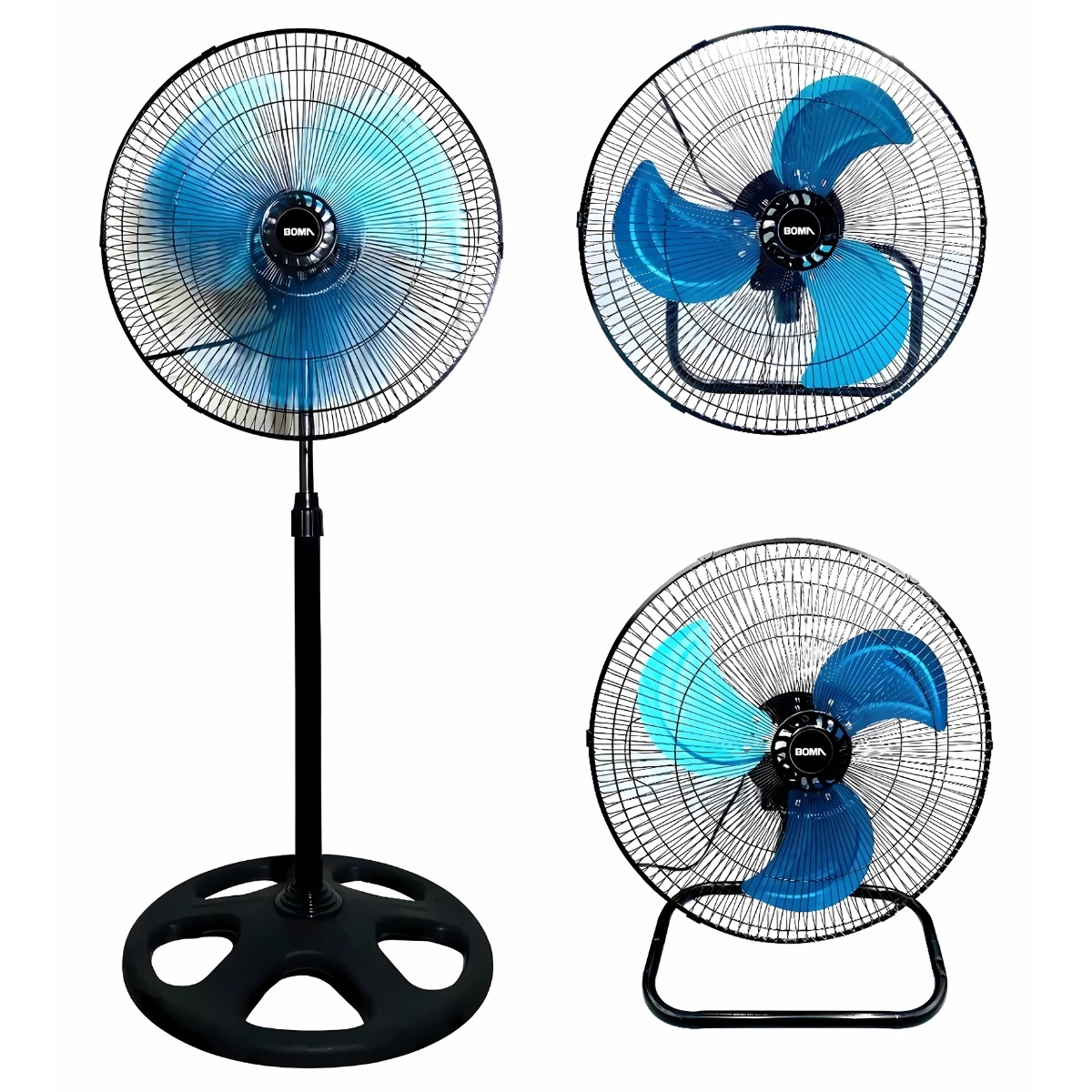 Ventilador Boma 3 En 1 Pedestal, Pared Y Piso 3 Aspas 110v 60hz 45w+5w  Bm-fs45u