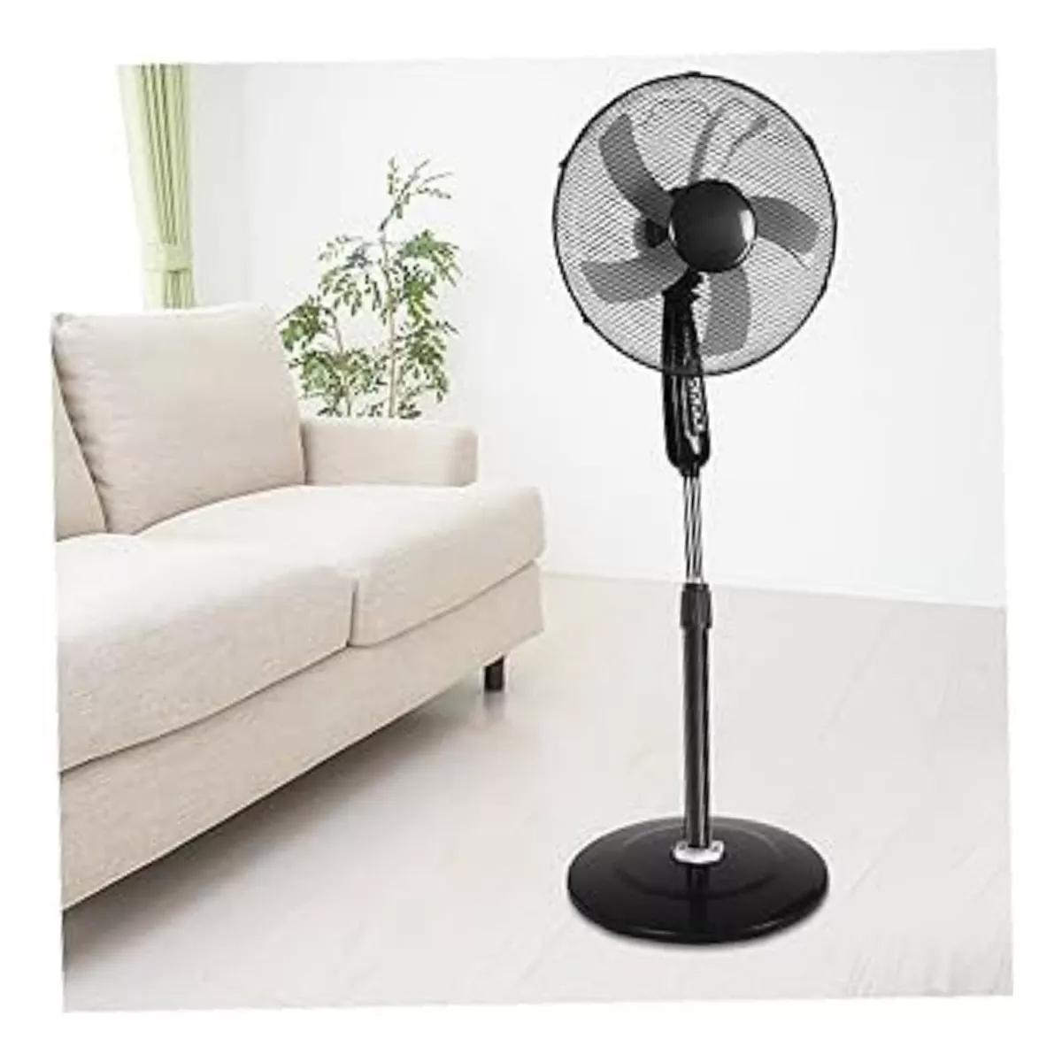 Foto 3 pulgar | Entilador De Piso 16 Pulg 3 Vel Giro 90° Ajustable Cantidad De Aspas 5 Negro
