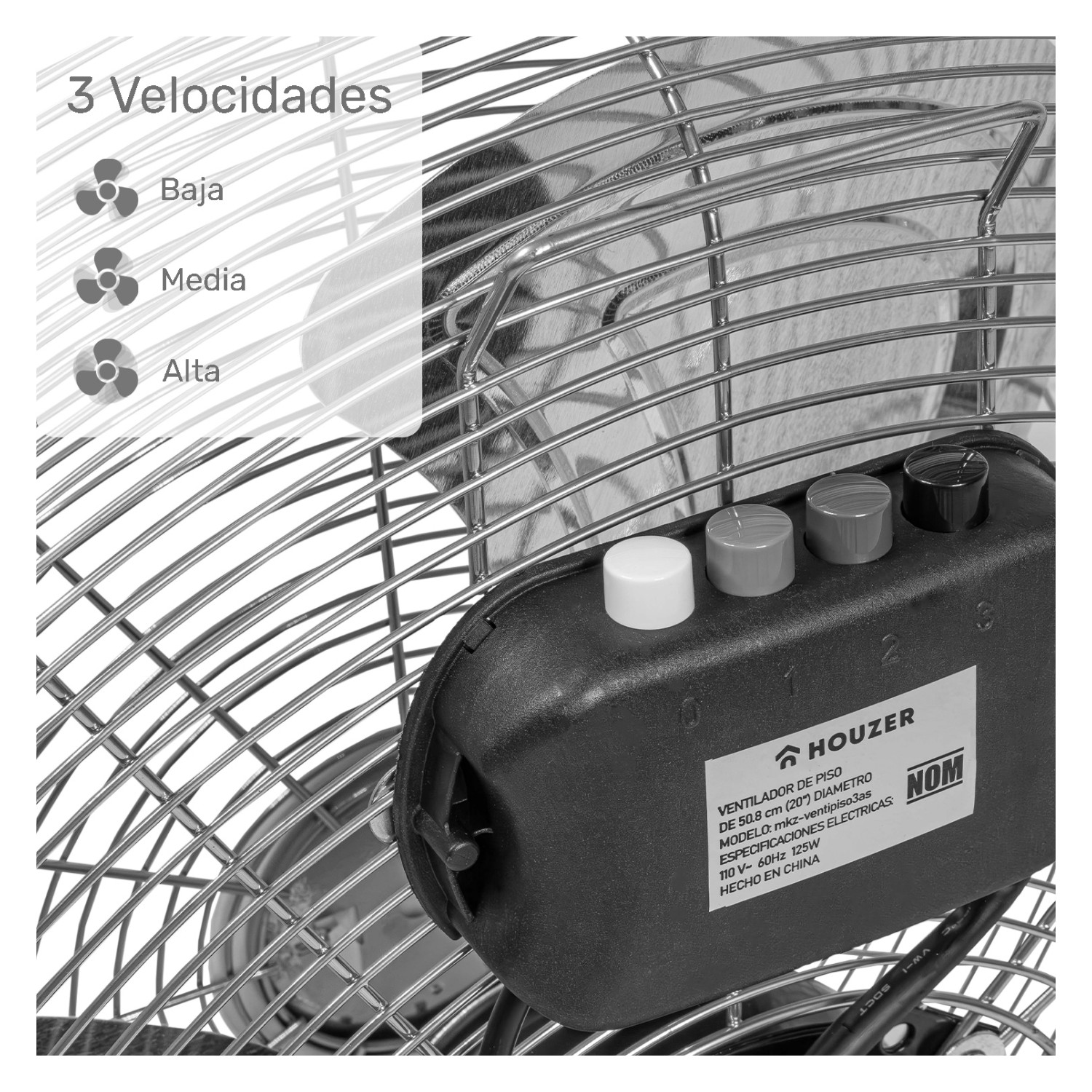 Foto 6 pulgar | Kit de 2 Ventiladores de Piso 23' Houzer 3 Aspas