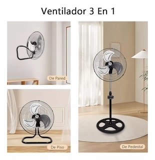 Foto 3 | Pack De Ventilador Industrial 3 En 1 De Pie Pared Piso