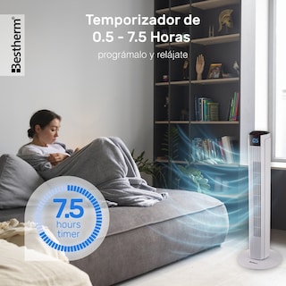 Foto 7 | Ventilador de Torre Bestherm FZ30-48YR-LED con Pantalla Led y Control Remoto
