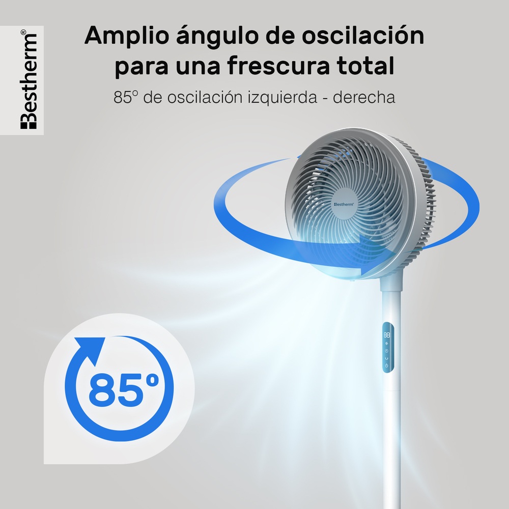 Foto 5 pulgar | Ventilador De Mesa, Circulador De Aire De Cc Bestherm Fjd23-23fr De 9 Pulgadas Con Pantalla Led (2 En 1)