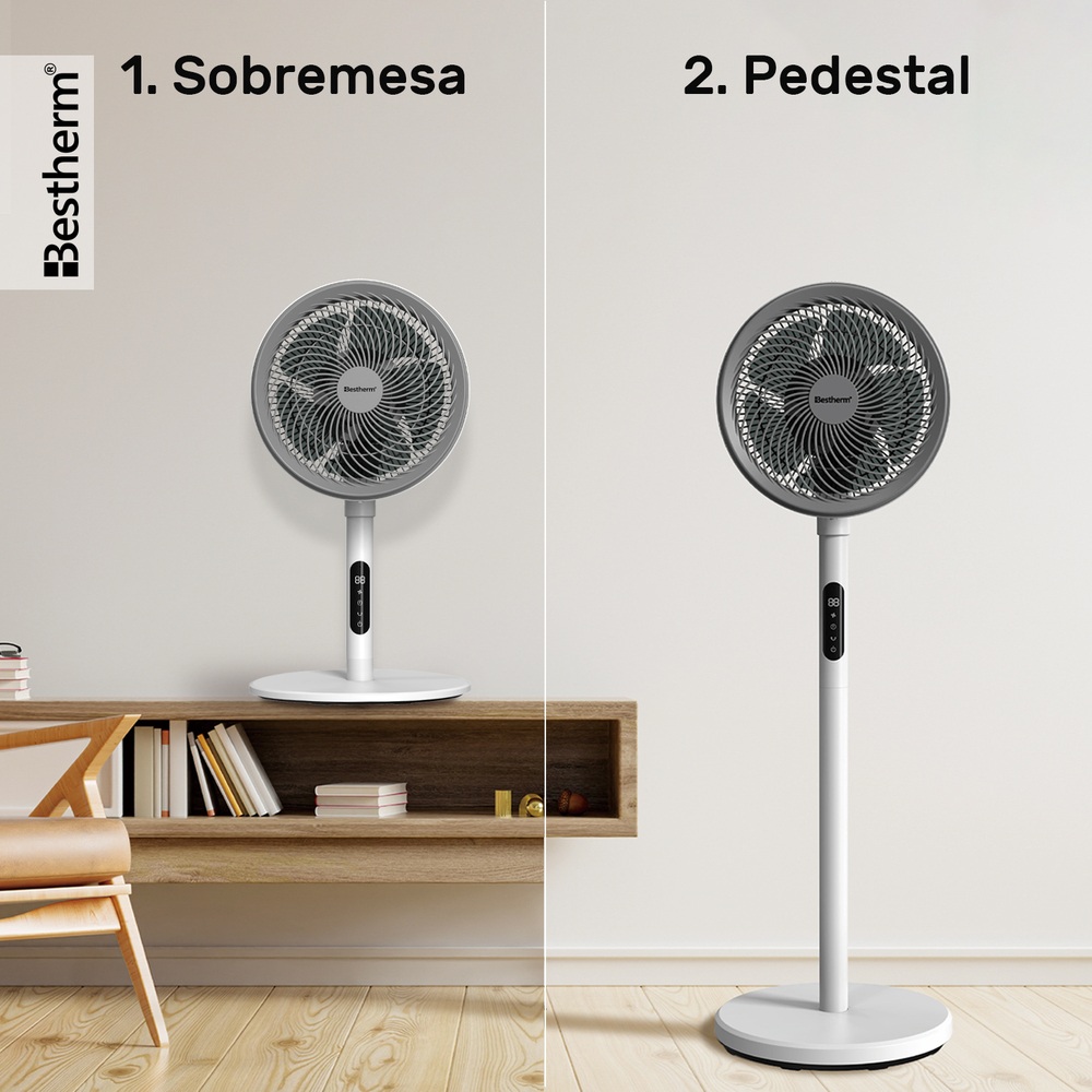 Foto 6 pulgar | Ventilador De Mesa, Circulador De Aire De Cc Bestherm Fjd23-23fr De 9 Pulgadas Con Pantalla Led (2 En 1)