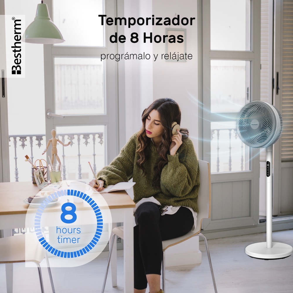 Foto 6 | Ventilador De Mesa, Circulador De Aire De Cc Bestherm Fjd23-23fr De 9 Pulgadas Con Pantalla Led (2 En 1)