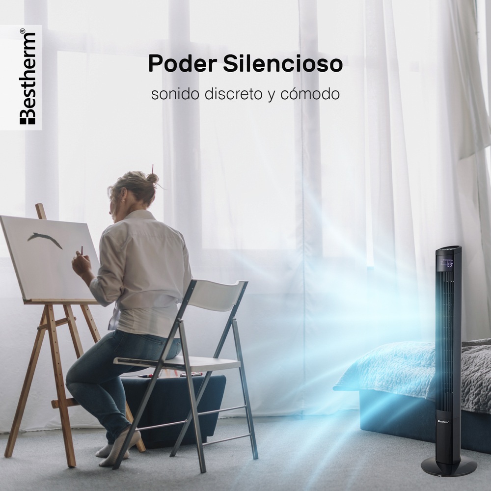 Foto 9 pulgar | Ventilador De Torre Bestherm Fz46-48wrs-led De 46'' Con Pantalla Led Y Control Remoto