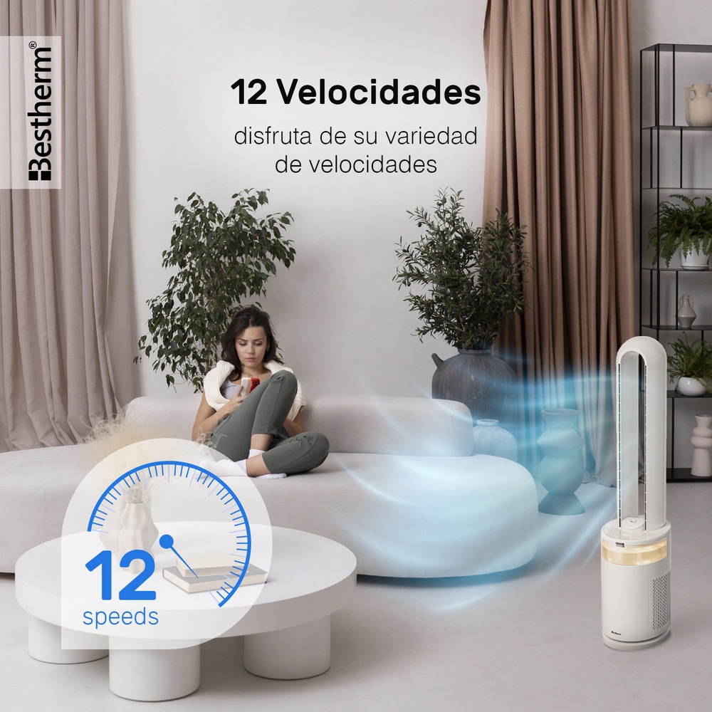 Foto 6 pulgar | Ventilador Bldc Bestherm Fbd16-23ar Silencioso Con Humidificador Y Luz Ambiental