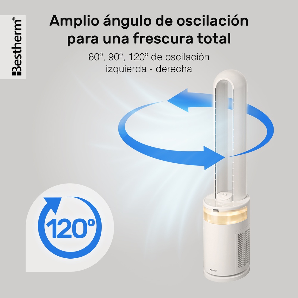 Foto 7 pulgar | Ventilador Bldc Bestherm Fbd16-23ar Silencioso Con Humidificador Y Luz Ambiental