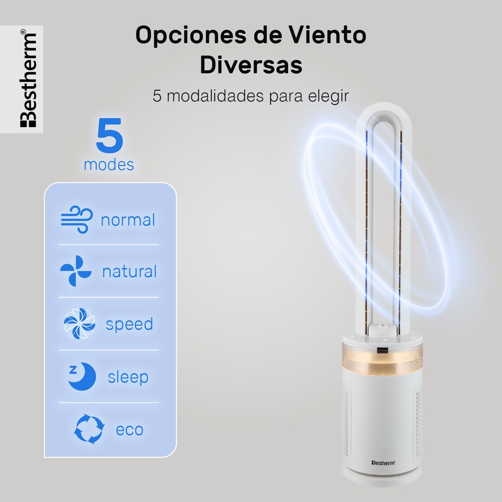 Foto 9 pulgar | Ventilador Bldc Bestherm Fbd16-23ar Silencioso Con Humidificador Y Luz Ambiental