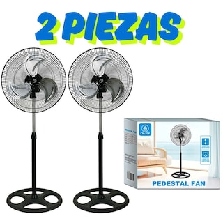 Foto 3 | 2pcs Ventilador De Pedestal Industrial Cm-top 19 Pulgadas 3 Velocidades Aspas Metálica Color Negro