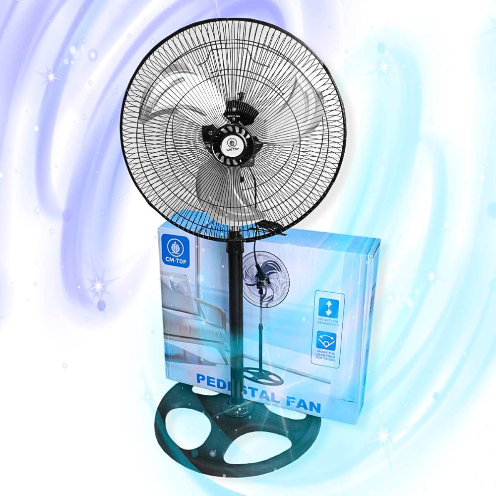 Foto 5 pulgar | 2pcs Ventilador De Pedestal Industrial Cm-top 19 Pulgadas 3 Velocidades Aspas Metálica Color Negro