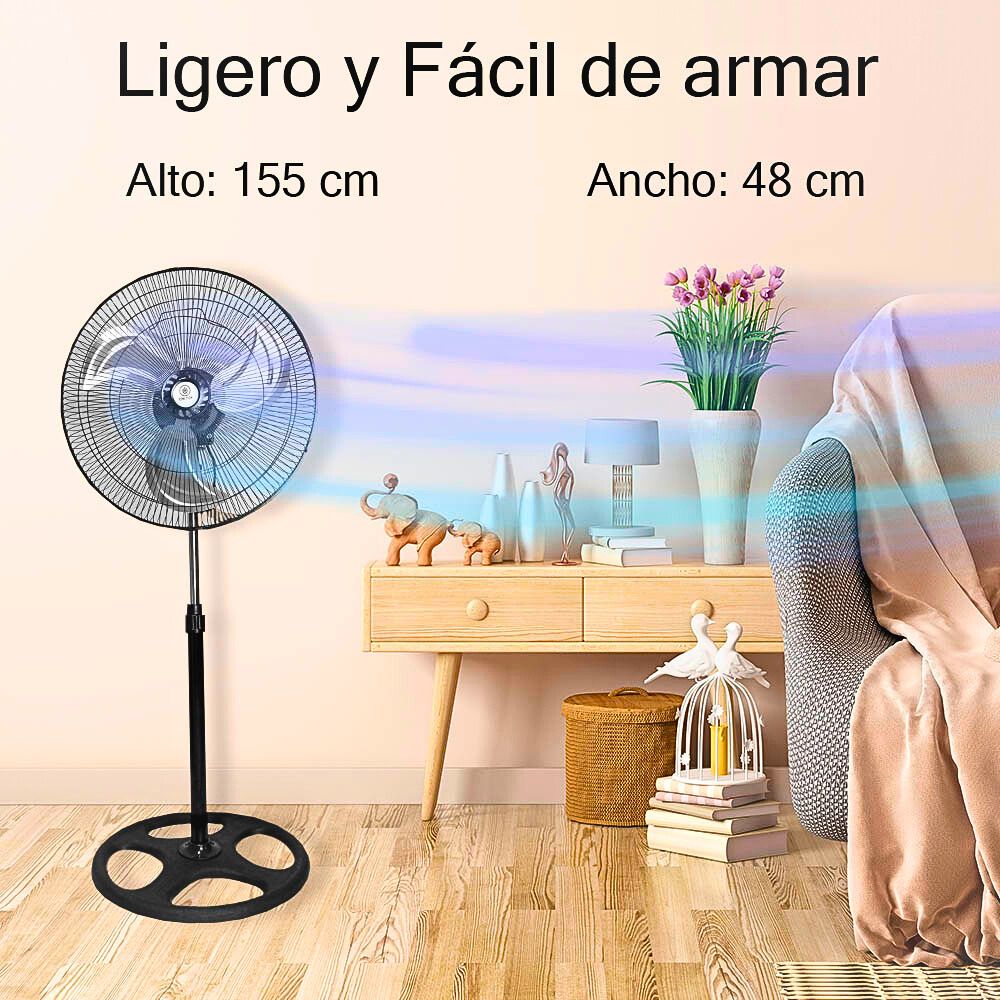 Foto 6 pulgar | 2pcs Ventilador De Pedestal Industrial Cm-top 19 Pulgadas 3 Velocidades Aspas Metálica Color Negro
