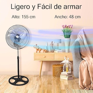 Foto 5 | 2pcs Ventilador De Pedestal Industrial Cm-top 19 Pulgadas 3 Velocidades Aspas Metálica Color Negro