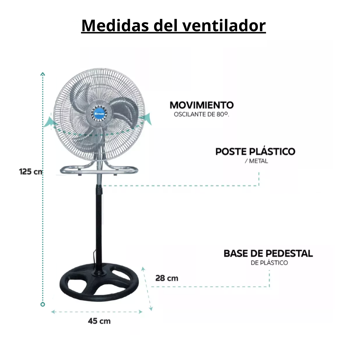 Foto 4 pulgar | Ventilador De 18'' Pedestal, Piso Pared Con 3 Velocidades