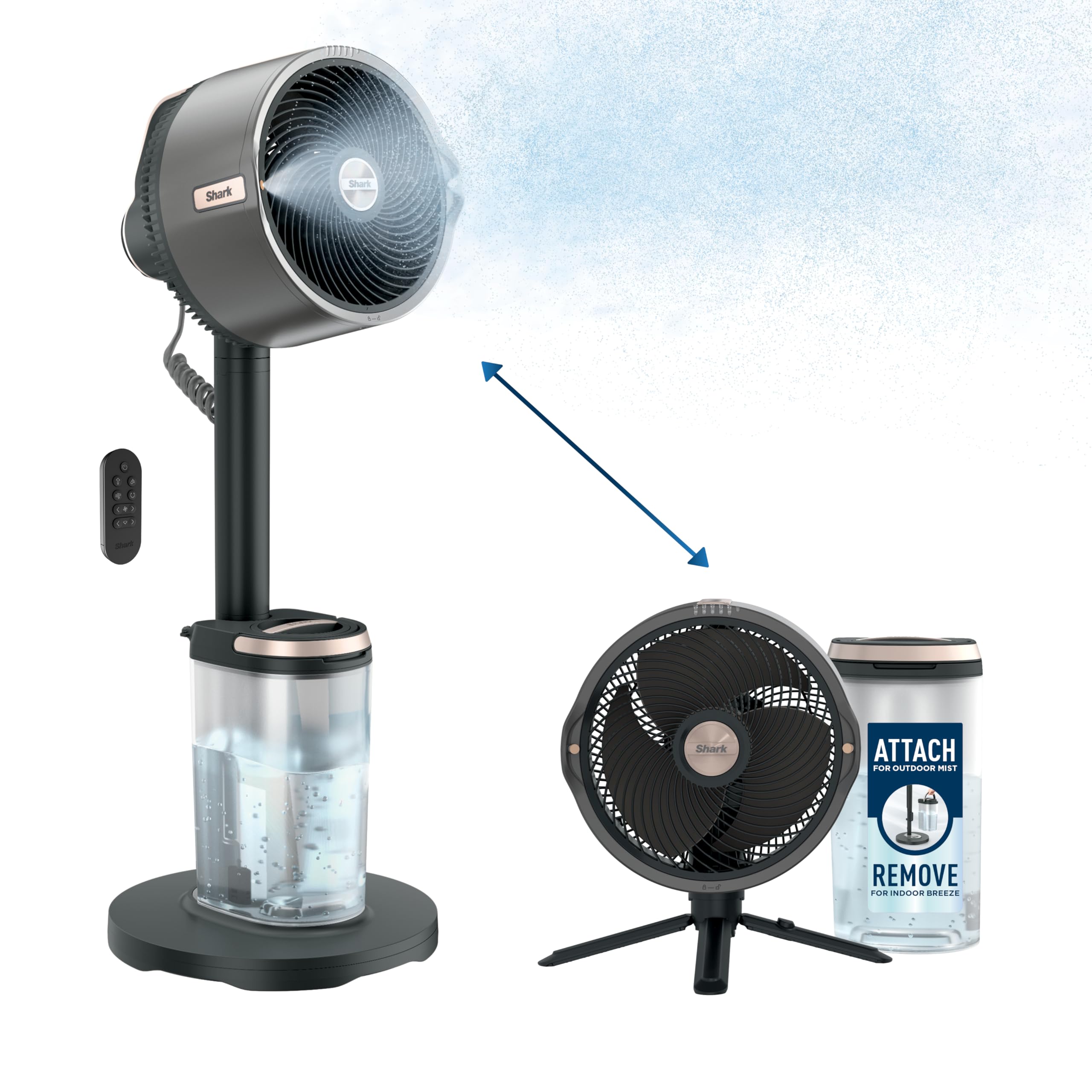 Foto 2 pulgar | Ventilador Mist Shark Flexbreeze Pro Para Interiores Y Exteriores, Color Gris Antracita - Venta Internacional.
