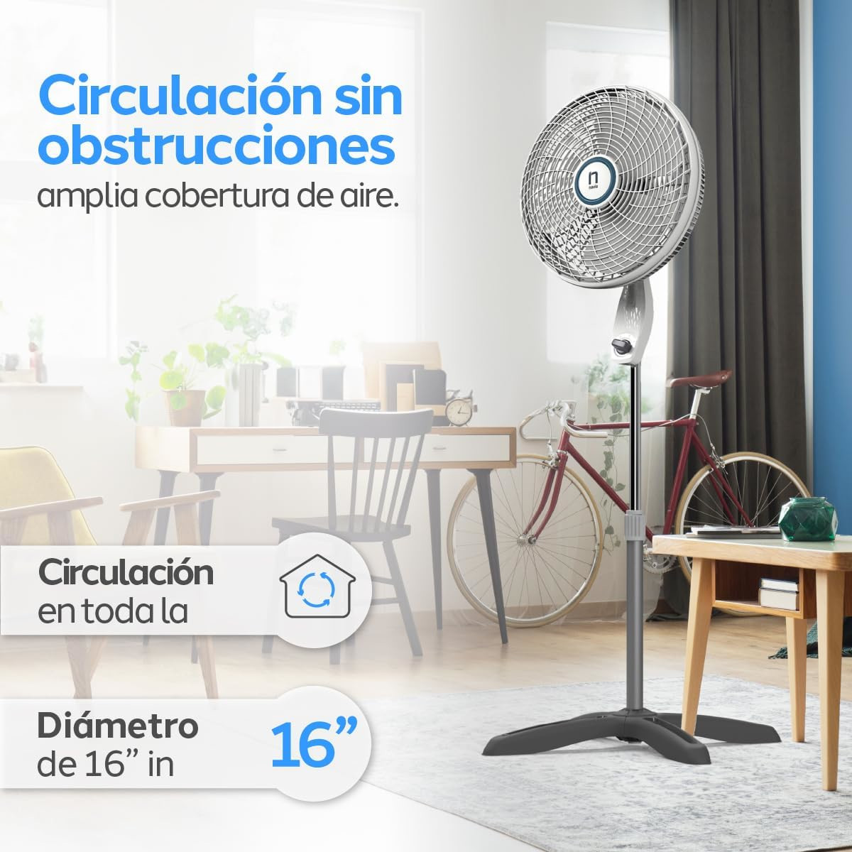 Foto 8 pulgar | Ventilador de Pedestal Navia P160 16 Pulgadas 3 Velocidades