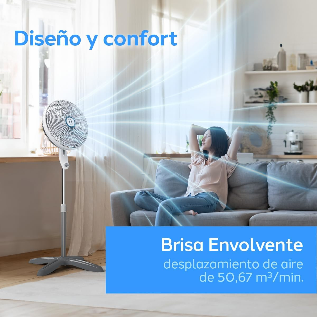 Foto 9 pulgar | Ventilador de Pedestal Navia P160 16 Pulgadas 3 Velocidades