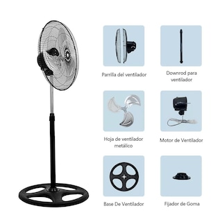 Foto 3 | 4 Pack Ventilador Pedestal 3 Aspas Casa Oficina Ajustable