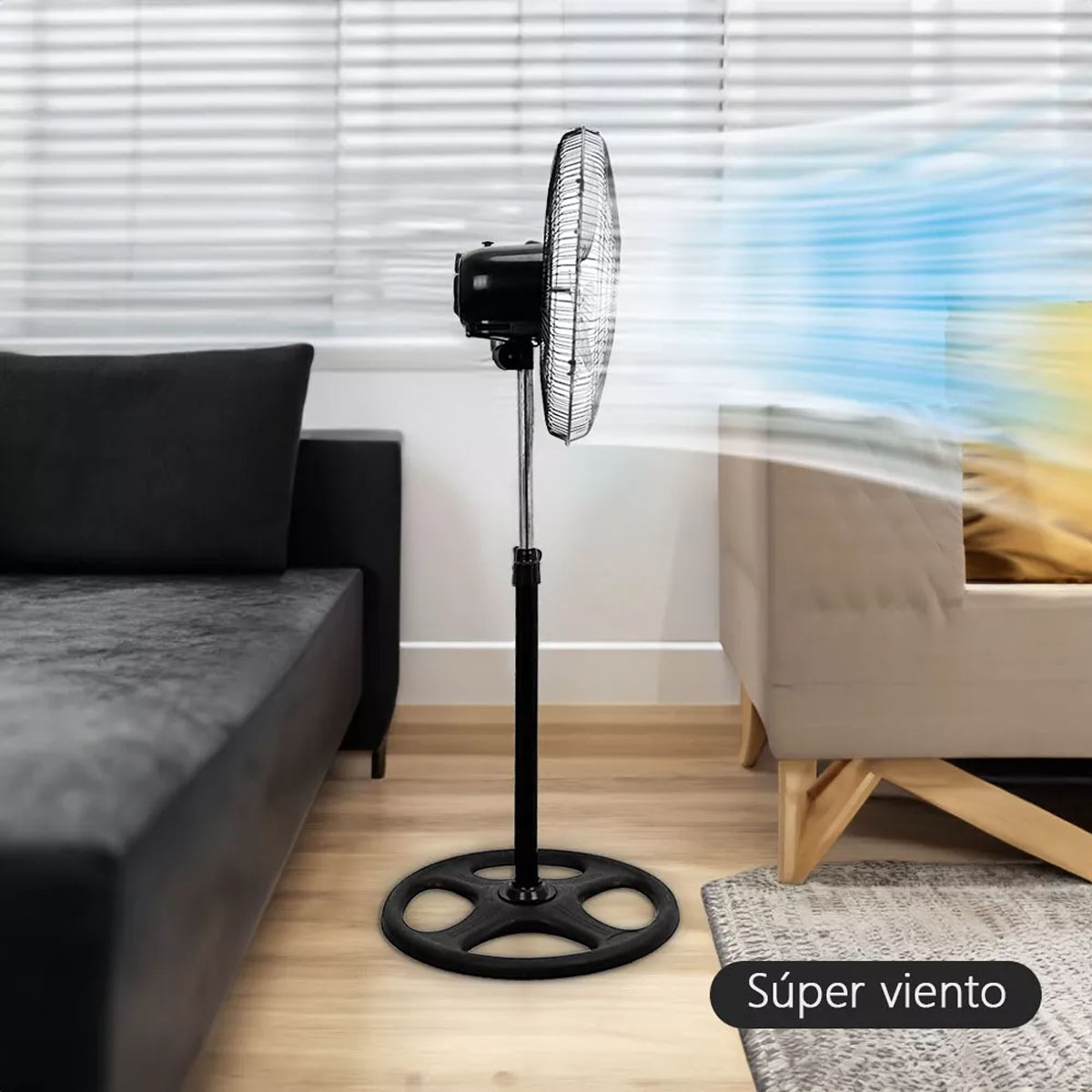 Foto 5 pulgar | 4 Pack Ventilador Pedestal 3 Aspas Casa Oficina Ajustable