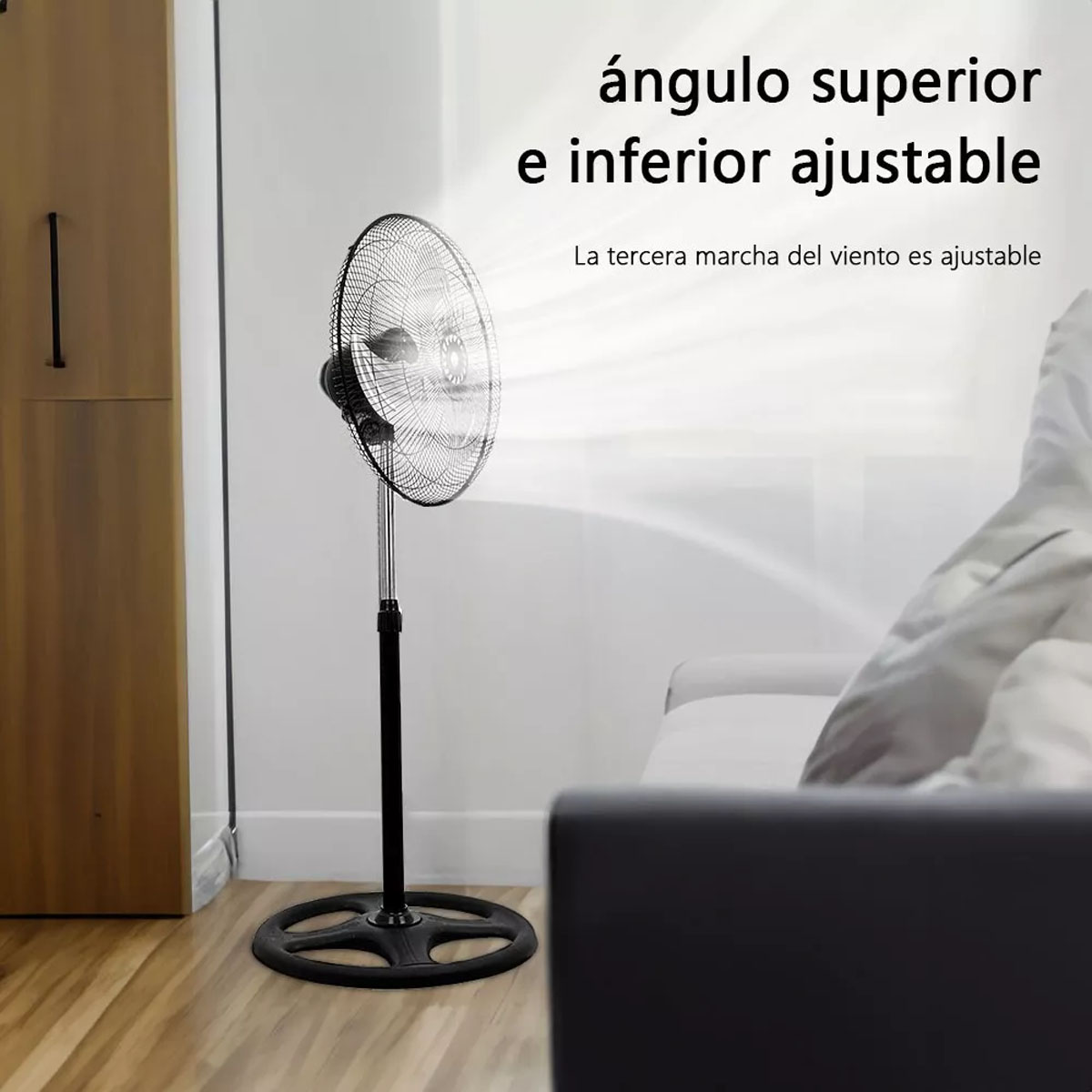 Foto 7 pulgar | 4 Pack Ventilador Pedestal 3 Aspas Casa Oficina Ajustable