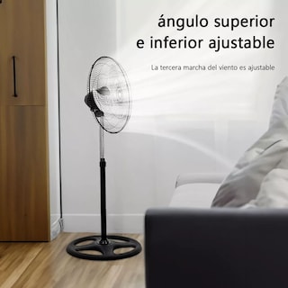 Foto 6 | 4 Pack Ventilador Pedestal 3 Aspas Casa Oficina Ajustable