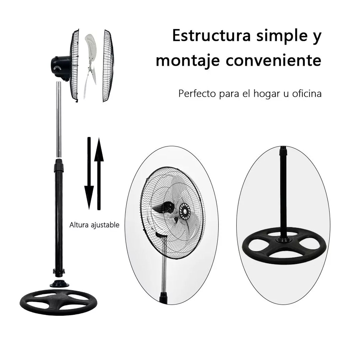 Foto 8 pulgar | 4 Pack Ventilador Pedestal 3 Aspas Casa Oficina Ajustable