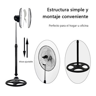 Foto 7 | 4 Pack Ventilador Pedestal 3 Aspas Casa Oficina Ajustable