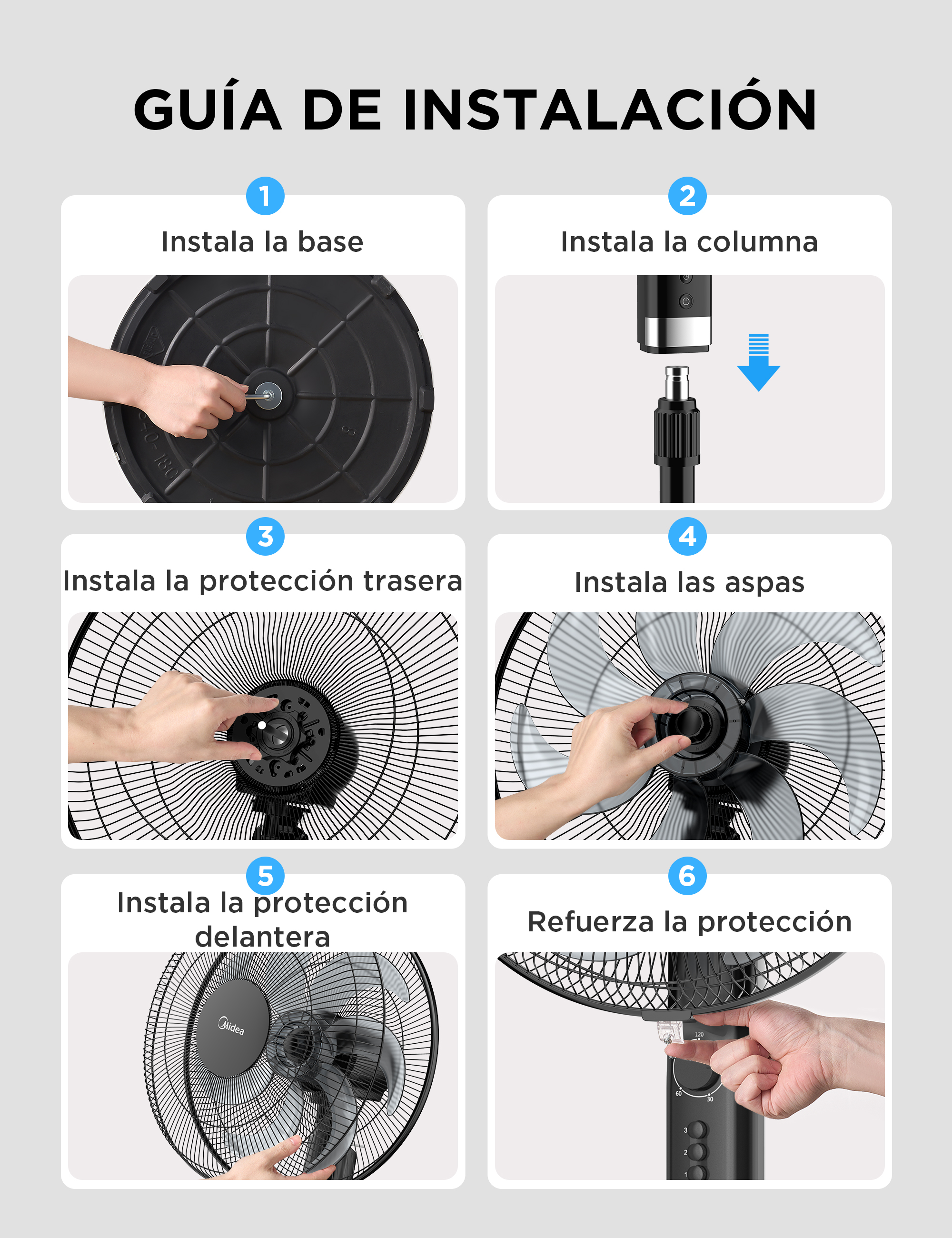 Foto 8 pulgar | Ventilador de Pedestal Midea  Air-booster 16"