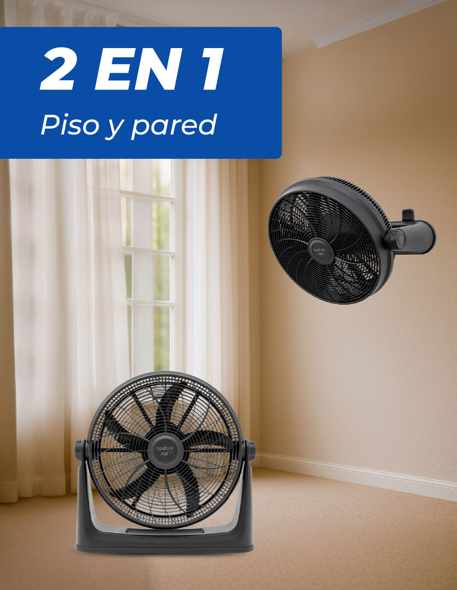 Foto 6 pulgar | Narvik Ventilador De 20 Pulgadas 2 En 1: Piso Y Pared 130w Silencioso Con Aspas Plásticas
