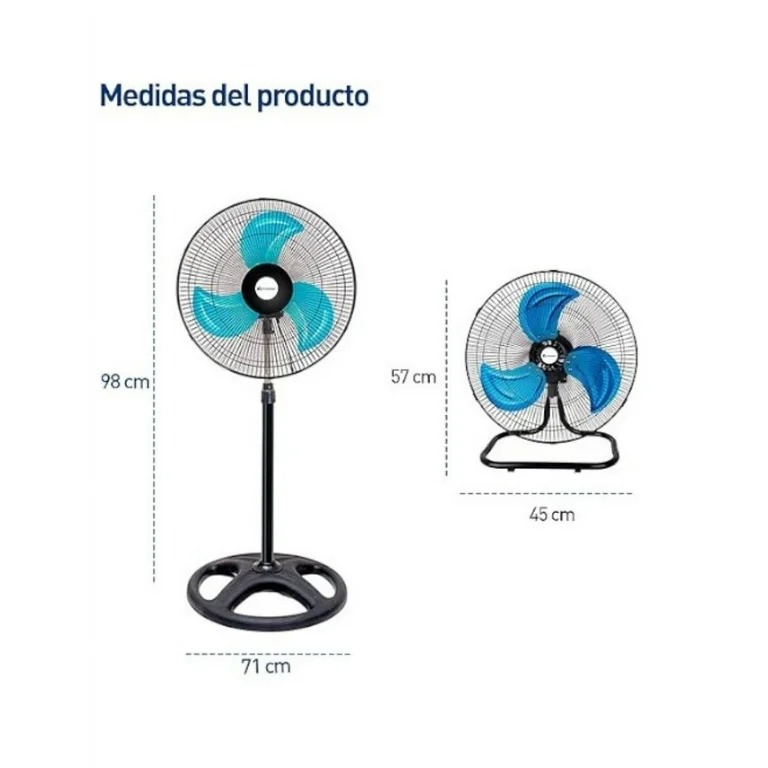 Foto 5 pulgar | Set De 2 Ventilador De 18 Pulgadas- Super Potente 3 En 1 Con 3 Aspas Multiusos Giratorio