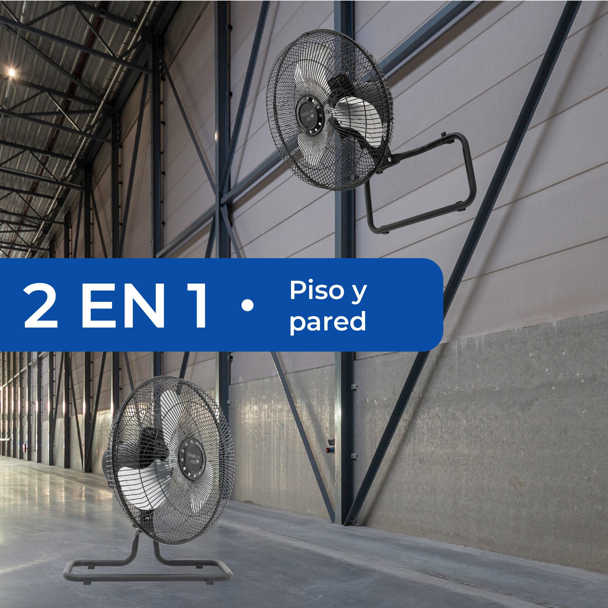 Foto 8 pulgar | Narvik Set De 2 Ventiladores Industriales 2 En 1 De Piso Y Pared De 12 Pulgadas