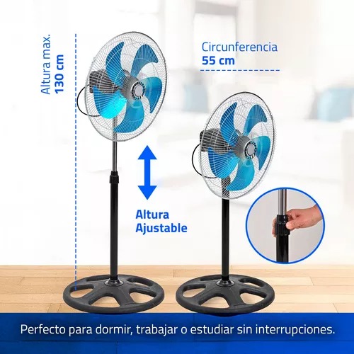 Foto 4 pulgar | Set De 2 Ventilador 3 En 1 Super Potente De 18 Pulgadas Con 5 Aspas Metálicas Turbo Giratorio Y Ajustable De Piso Y Pa