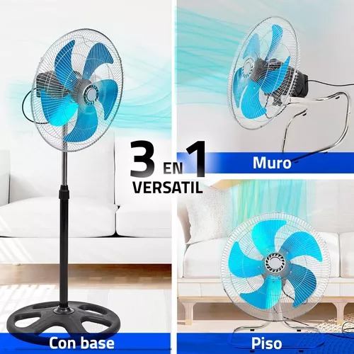 Foto 5 pulgar | Set De 2 Ventilador 3 En 1 Super Potente De 18 Pulgadas Con 5 Aspas Metálicas Turbo Giratorio Y Ajustable De Piso Y Pa