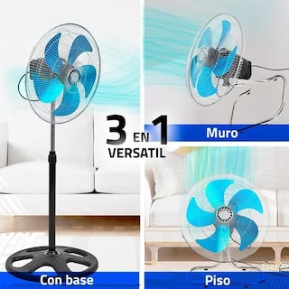 Foto 4 | Set De 2 Ventilador 3 En 1 Super Potente De 18 Pulgadas Con 5 Aspas Metálicas Turbo Giratorio Y Ajustable De Piso Y Pa