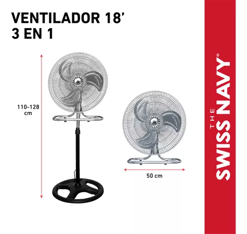 Foto 3 pulgar | Ventilador 18 Pulg Fan-18 Pedestal Piso Pared 3 En 1 Aspas Metálica