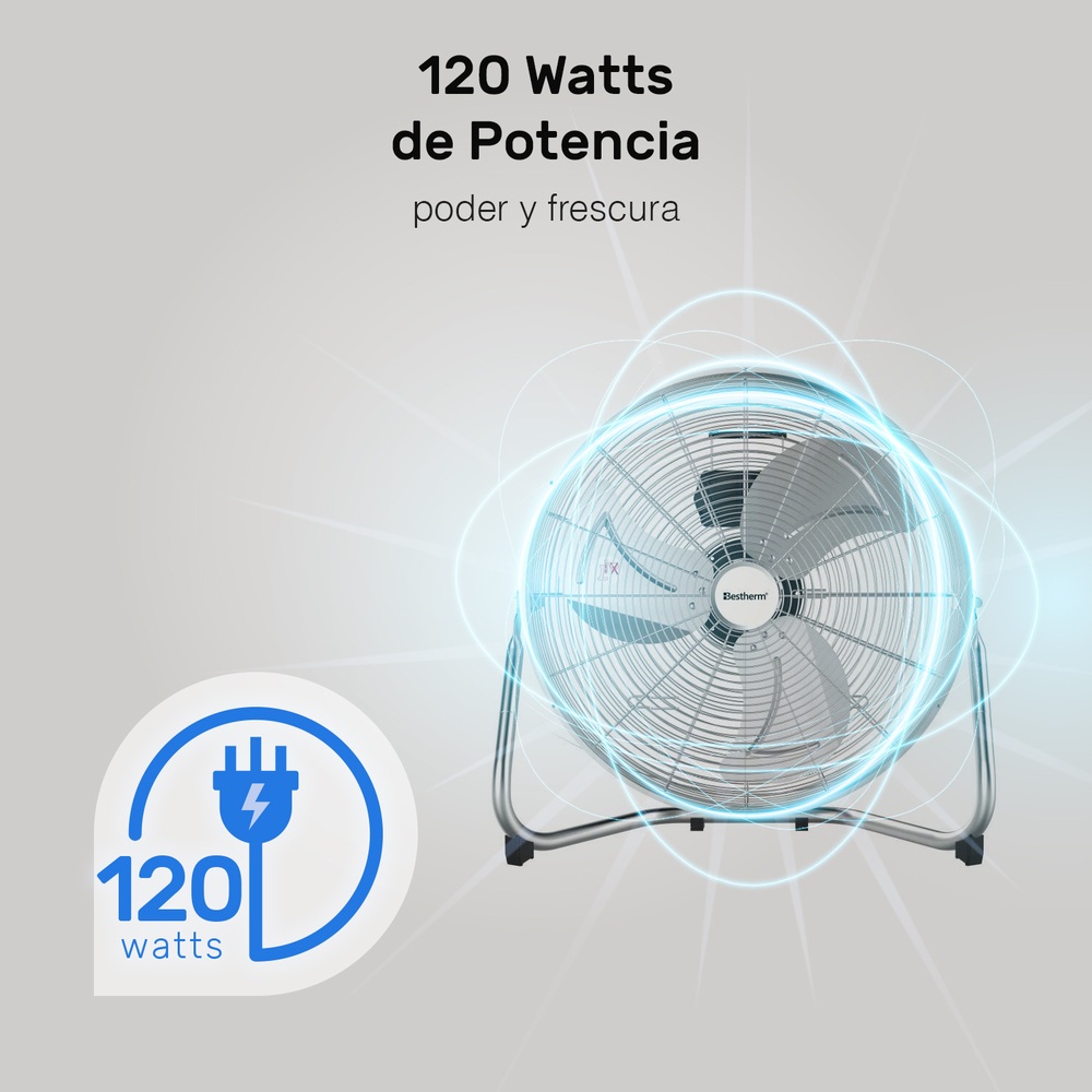 Foto 9 pulgar | Ventilador De Piso Bestherm Ge-50 Metálico 20 Pulgadas 3 Velocidades 127v