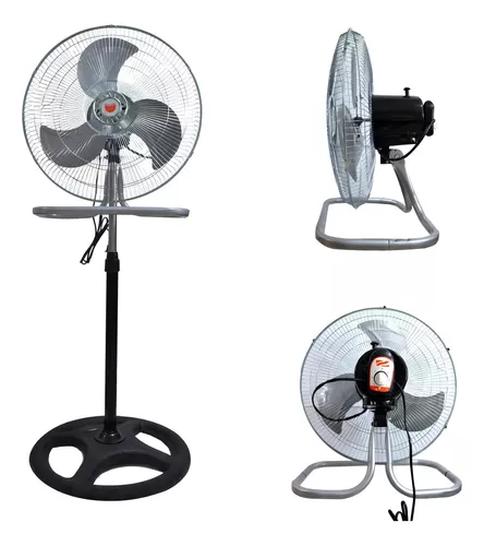 Ventilador de Pie 2 en 1 Plateado 3 Aspas 18 Fd-450