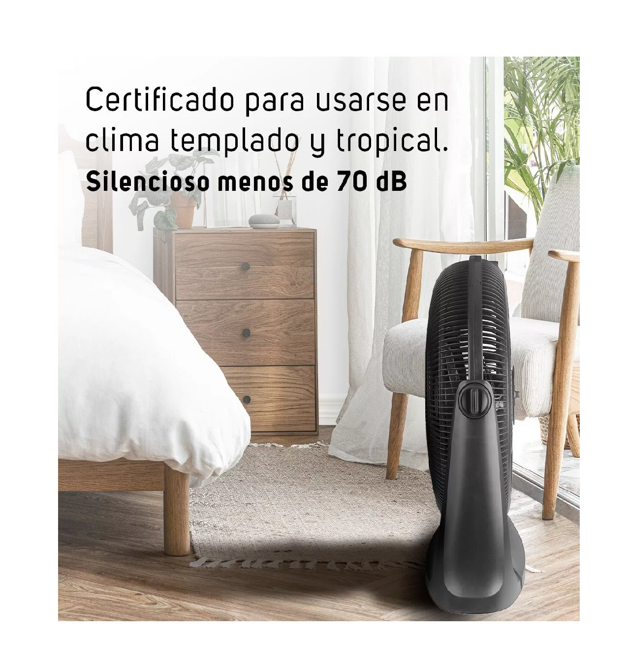 Foto 4 pulgar | Ventilador de Piso Negro Lab.g con Rejilla Plástica Aerodinámica 3 Velocidades