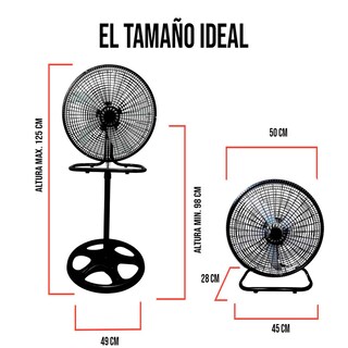 Foto 3 | Ventilador de Pie 18 Pugadas 3 Velocidades Multiusos