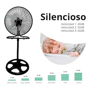Foto 4 | Ventilador de Pie 18 Pugadas 3 Velocidades Multiusos