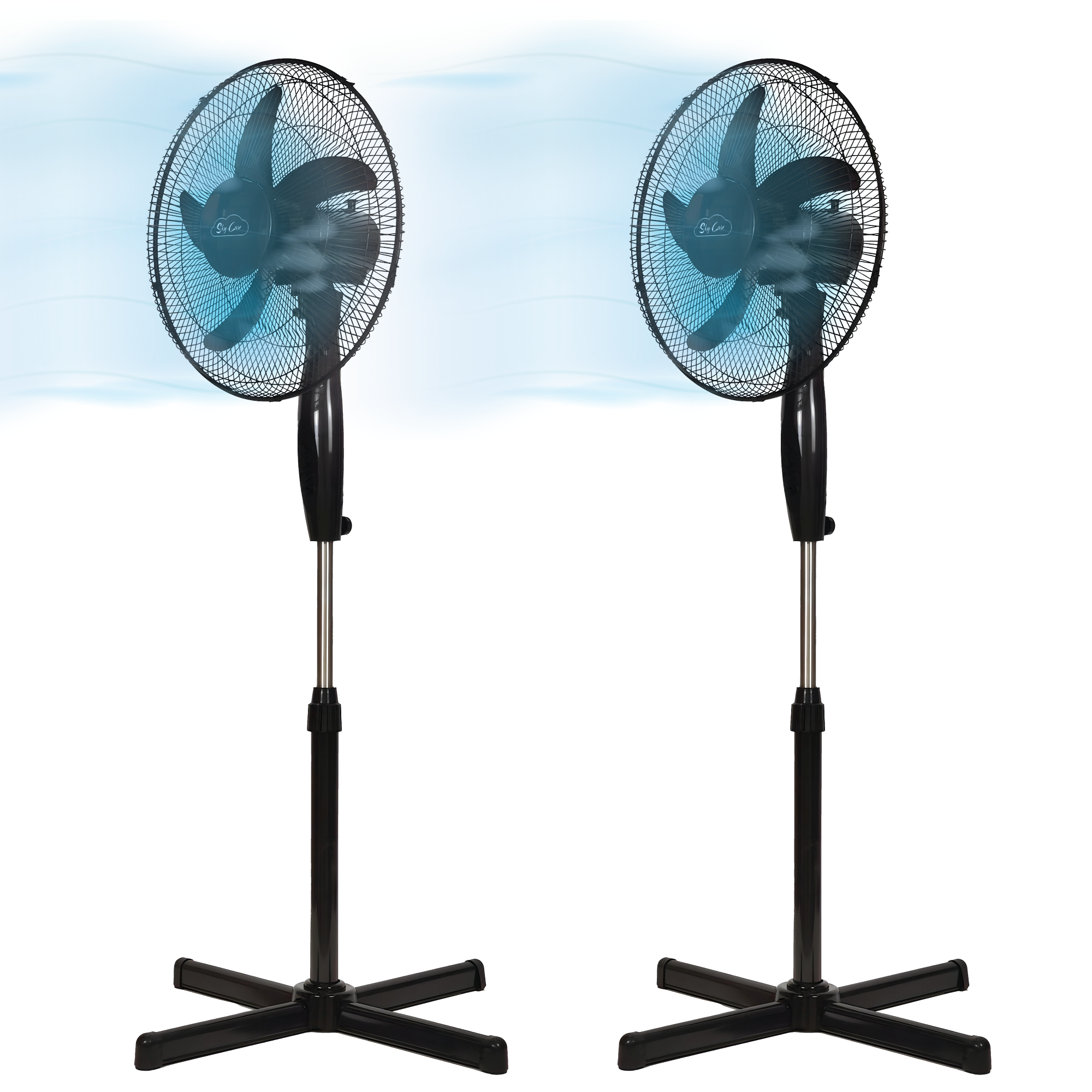 Set 2 Ventiladores De Pedestal Sky Care 16'' Negro
