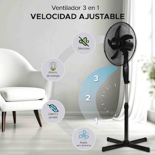 Foto 2 | Set 2 Ventiladores De Pedestal Sky Care 16'' Negro