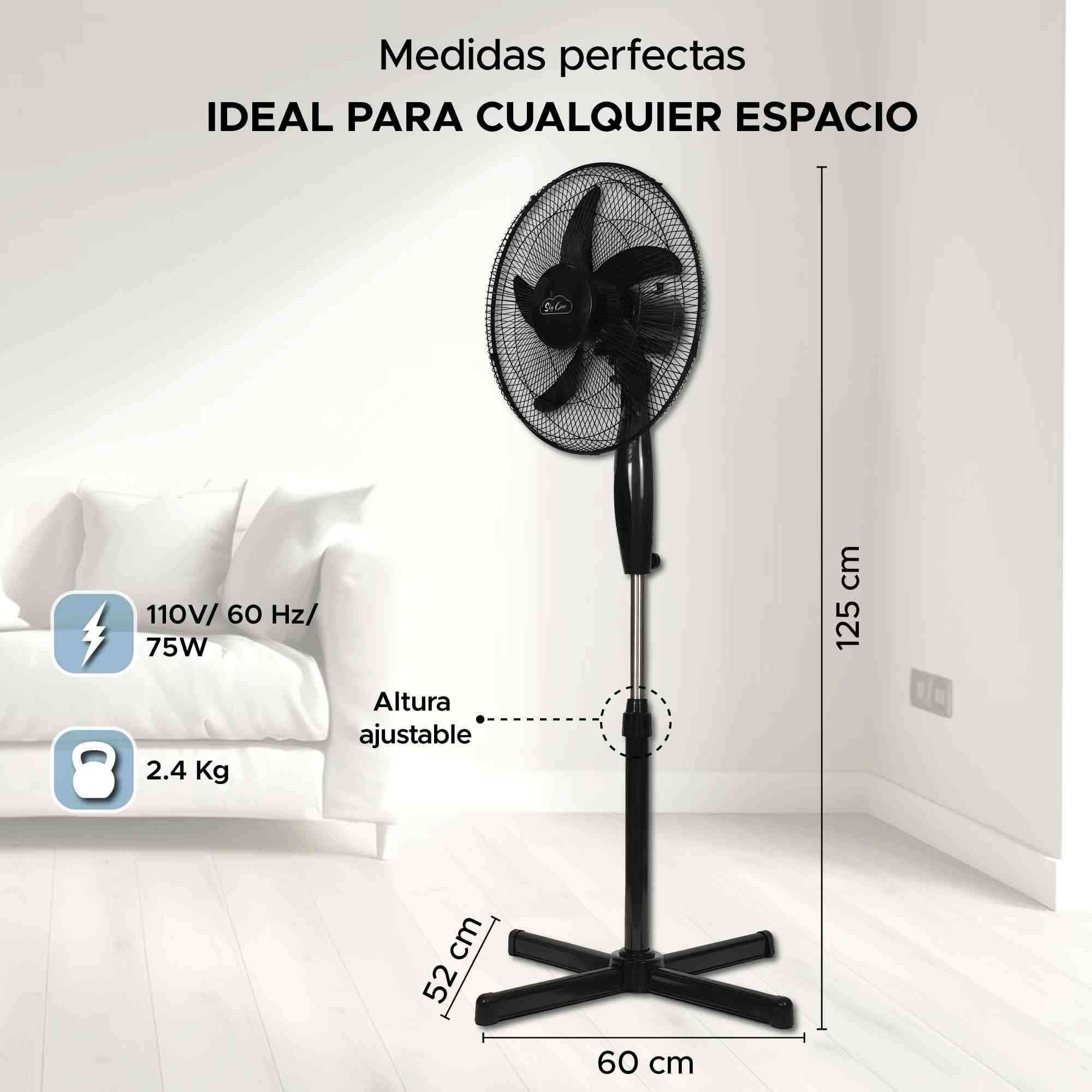 Foto 4 pulgar | Set 2 Ventiladores De Pedestal Sky Care 16'' Negro