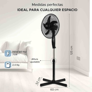 Foto 3 | Set 2 Ventiladores De Pedestal Sky Care 16'' Negro