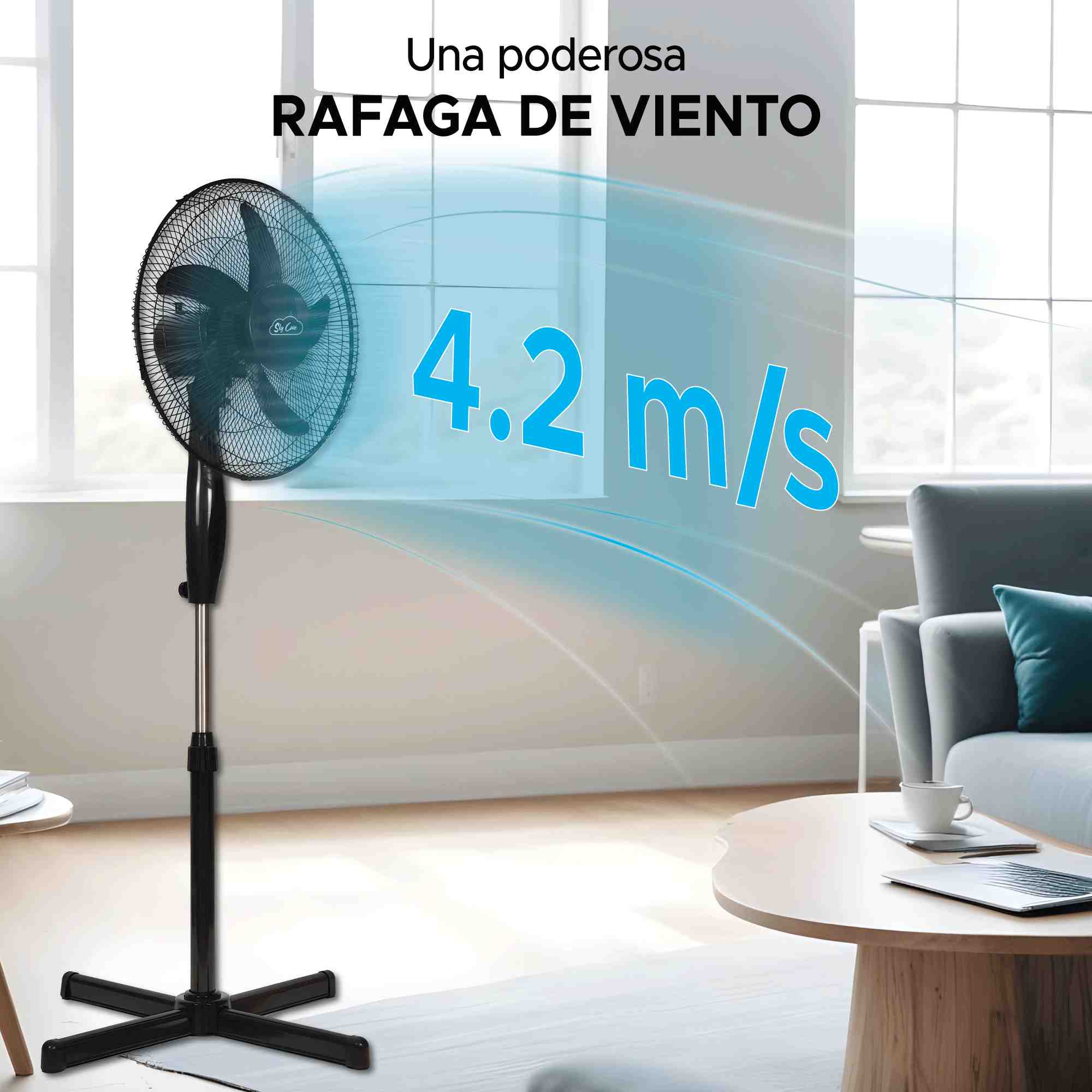 Foto 5 pulgar | Set 2 Ventiladores De Pedestal Sky Care 16'' Negro