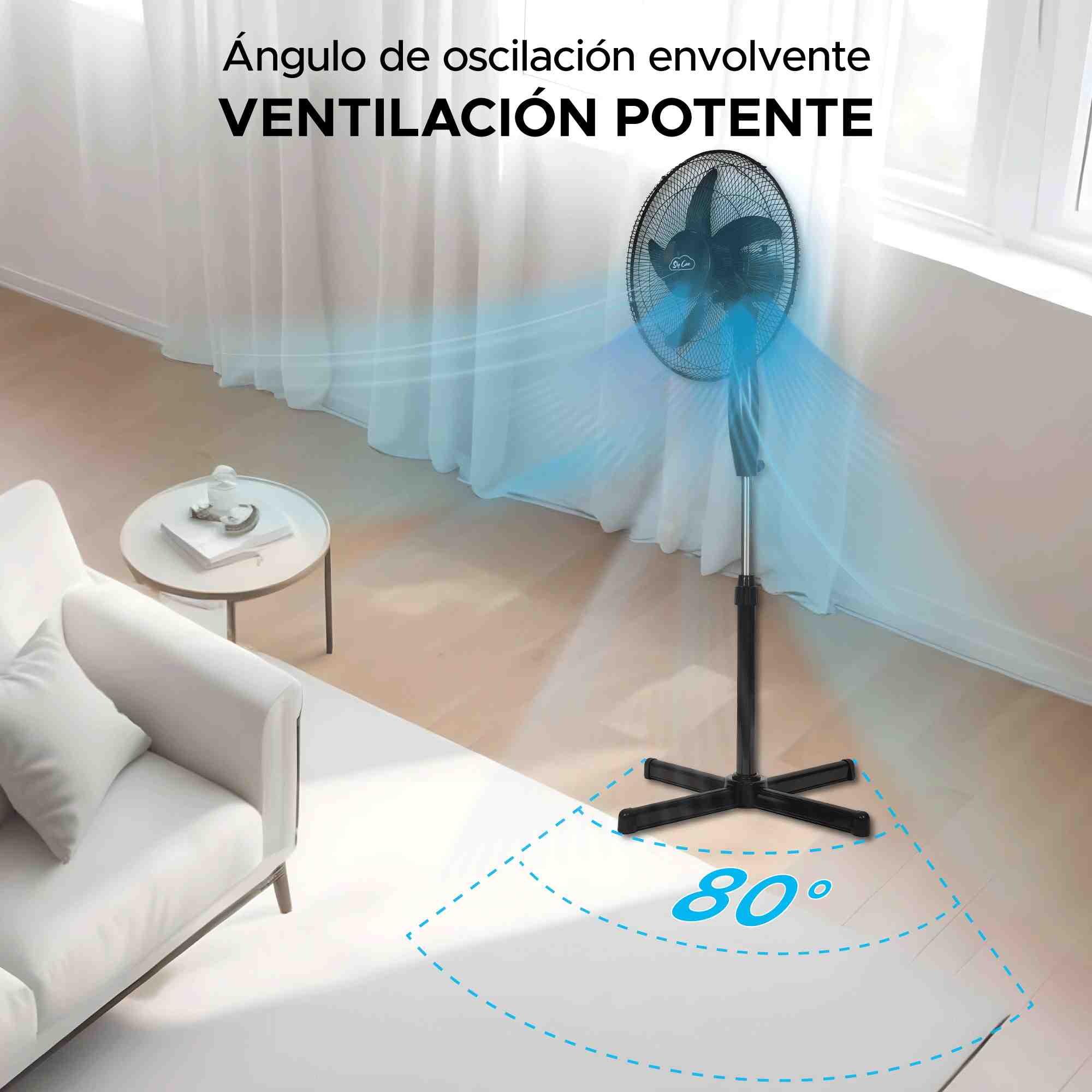 Foto 6 pulgar | Set 2 Ventiladores De Pedestal Sky Care 16'' Negro