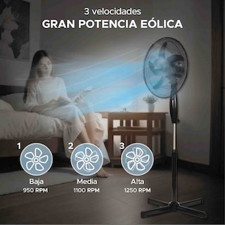 Foto 6 | Set 2 Ventiladores De Pedestal Sky Care 16'' Negro