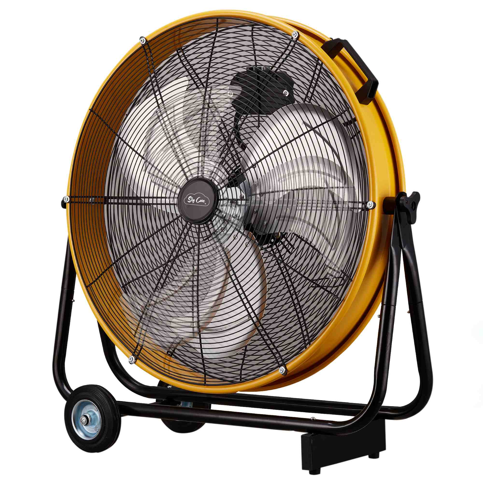 Ventilador Industrial De Tambor Sky Care 24'' Color Amarillo 3 Aspas De Metal