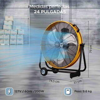 Foto 3 | Ventilador Industrial De Tambor Sky Care 24'' Color Amarillo 3 Aspas De Metal