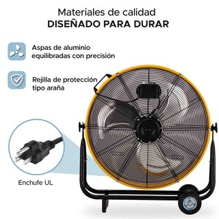 Foto 7 | Ventilador Industrial De Tambor Sky Care 24'' Color Amarillo 3 Aspas De Metal